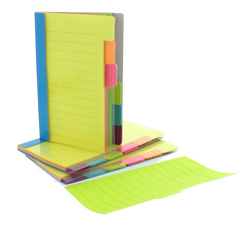 Redi-Tag Divider Sticky Notes, Tabbed Self-Stick Lined Notepads, 480 Ruled Notes, 4" x 6", 8 Books Per Pack, Assorted Colors (B29508) - Image 5